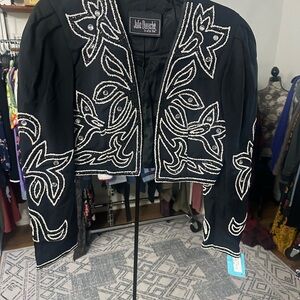 Vintage Black Embroidered Women's Blazer